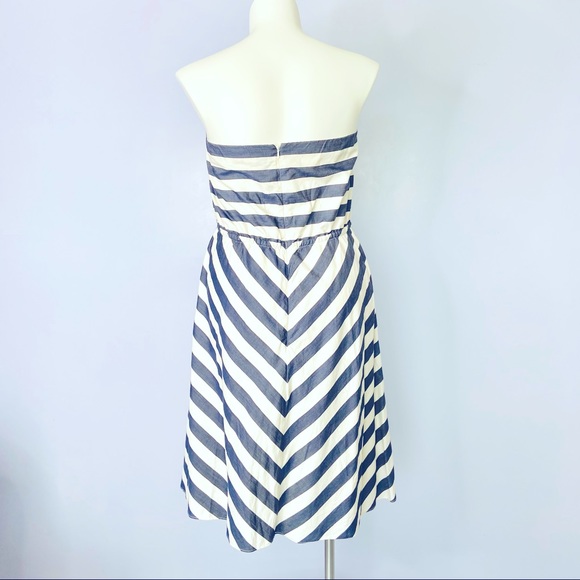 Eloquii Navy Chevron Stripe Strapless Dress 22W - Picture 3 of 10